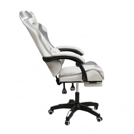 Кресло 1208, замша, цвет бело-серый с массажем, арт 1208-Вхите-Грей / 1208-White-Grey_3