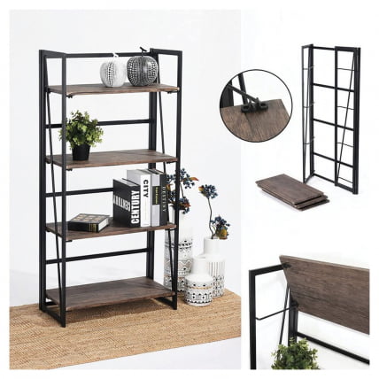 Стеллаж на металлокаркасе БРАБИКС ЛОФТ СХ-001 Мореный дуб / BRABIX LOFT SH-001_10