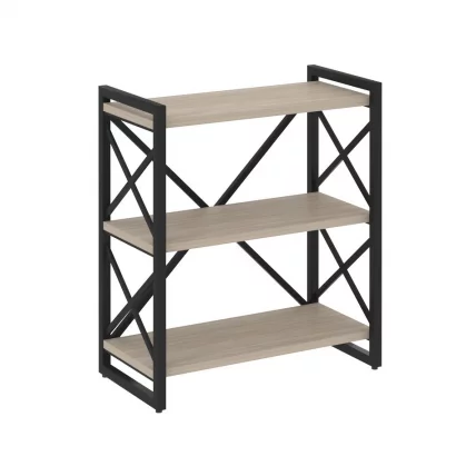 Стеллаж на регулируемых опорах - 3 полки ЛОФТ ВР.Л-МСТ.О-3.8 Металл черный Дуб Аттик / LOFT VR.L-MST.O-3.8_0