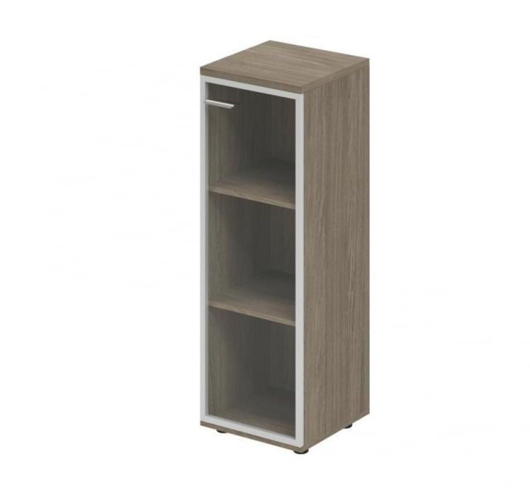 Шкаф средний со стеклом, задняя стенка ХДФ (правый) Винг ВН.802.ОД.АЛ.Р Дуб темный / Wing WN.802.OD.AL.R_0