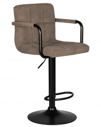 Стул барный ДОБРИН КРУГЕР АРМ БЛАCК (какао вельвет (ЛАР-Е2041-05)) / DOBRIN KRUGER ARM BLACK (LAR-E2041-05))_1