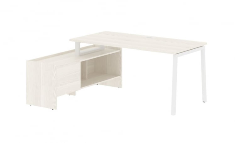 Стол с тумбой ЕДИС ЕЛCТ 17814 Ясень Траун Белый / EDIS ELCT_0