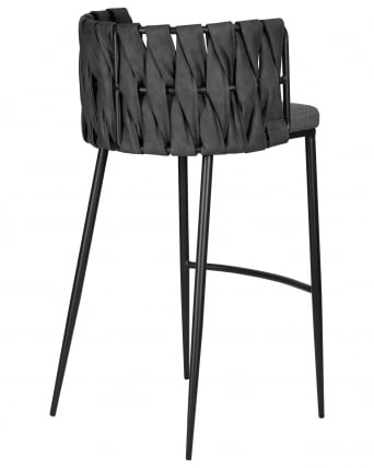 Стул барный ДОБРИН АМЕЛИА (серая ткань (Ф-48), темно-серый винтажный ПУ (МФ-12)) / DOBRIN AMELIA (F-48), PU (MF-12))_3