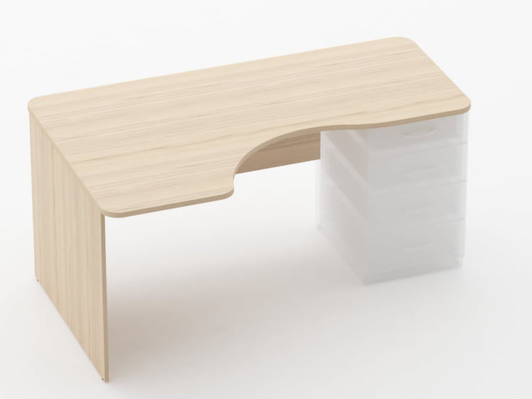 Стол угловой под встроенную тумбу Глассй 1.141.16Л Венге / Glassy_0