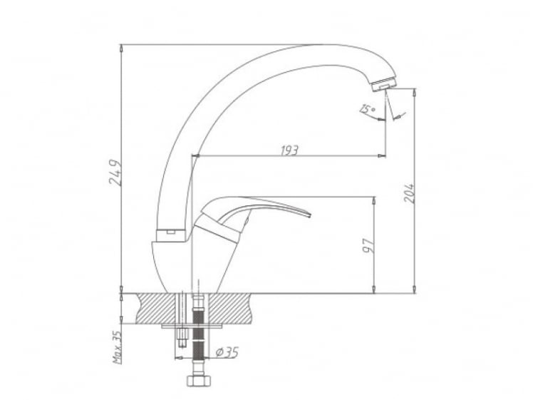 Кухонный смеситель глянцевый МГ003/К2 / MG003/Q2_1