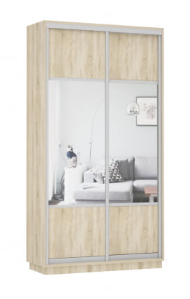 Шкаф-купе двухдверный Экспресс Дуо Комби 1200х2400х Дуб сонома / 1200х2400h_0