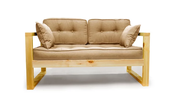 Диван двухместный ДЕмоку Д-2 бежевый_натуральный / DEmoku_1