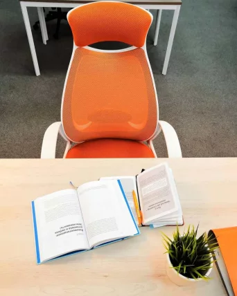 Кресло для руководителя CХАИРМАН 840 вхите Акрил оранжевый / CHAIRMAN white_5