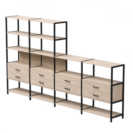 Набор стеллажных систем Еверпроф ЕВО №13 Дуб Соната Черный / Everprof EVO_0