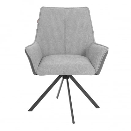 Кресло Мурано/Мурано опора 360, велюр/букле (ХЙП)/Экокожа, светло-серый/графит / Murano/Мурано (HYP)/Экокожа,_4