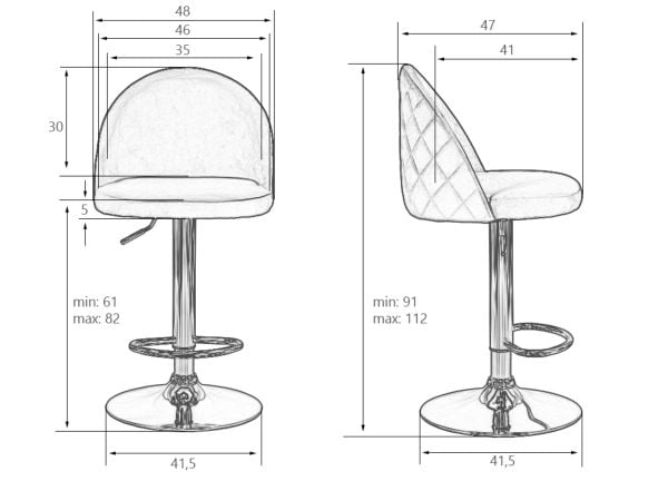 Стул барный ДОБРИН МИЛАНА (серый велюр (МДЖ9-75)) 2 шт / DOBRIN MILANA (MJ9-75))_9