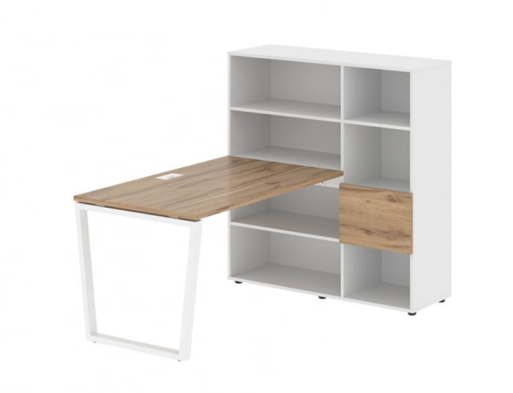 Рабочая станция ЕДИС ЕВРСТ 1213 Дуб Денвер светлый  Белый Белый / EDIS EVRST_0