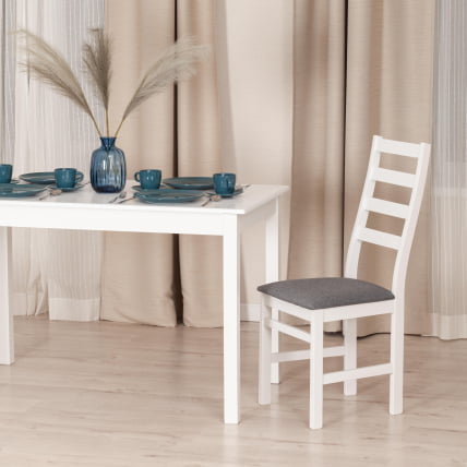 Стул РОСАРИО Многослойная фанера, 39 х 39 х 99 см, вхите, ткань темно-серая (150) / ROSARIO white,_9