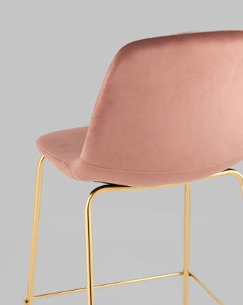 Стул полубарный Валенсия СН велюр Розовый золотые ножки / SN_4