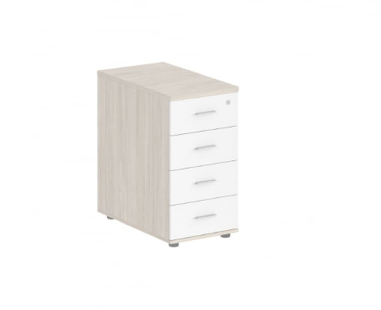 Тумба приставная с 4 ящиками Сигма СГ.523.ОЛ.ВХ Дуб светлый Белый / Sigma SG.523.OL.WH_0