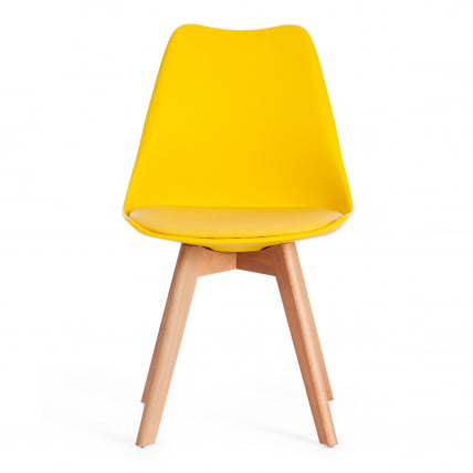Стул ТУЛИП (мод. 73) / 1 шт. в упаковке дерево/пластик/ПУ, 48.5*52.5*83cм, желтый / TULIP (mod. 48.5*52.5*83cм,_3