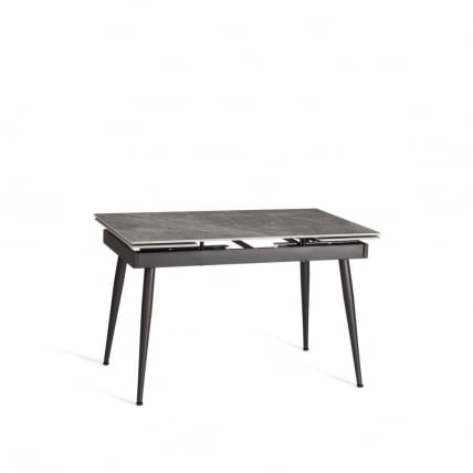 Стол обеденный Лорд Грей/Лорд Грей столешница керамика (глянцевая) / опоры металл, серый/черный, (120+30+30)кс80кс75 см / Lord Grey/Лорд (120+30+30)x80x75_10