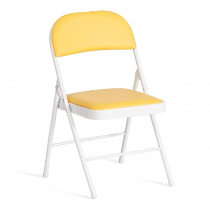 Стул складной ФОЛДЕР (мод. 3022Г) каркас: металл, сиденье/спинка: экокожа, 46.5 х 47.5 х 79 см, йеллов (желтый) / вхите (белый) / FOLDER (mod. 3022G) yellow white_0