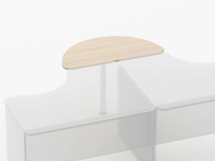 Приставка-полукруг для двух угловых столов Глассй 2.20 Орех / Glassy_1