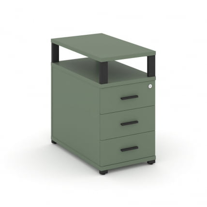 Тумба приставная с 3-мя ящиками и надставкой CОНCЕПТ CН.ТГП-001 Б/В Кобо Черный / CONCEPT CN.TGP-001 B/W_0