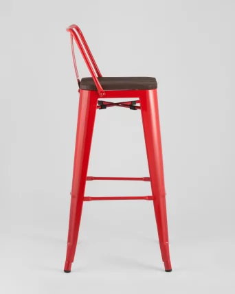 Стул барный Толикс Воод 75.5  со спинкой Красный / Tolix Wood_3