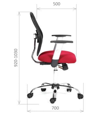 Офисное кресло для оператора CХАИРМАН 451 ТВ 13/АC (красный/черный) (Л) / CHAIRMAN TW 13/AC_5