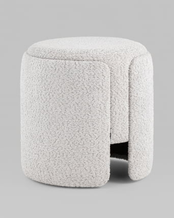 Пуф Такс букле (светло-серый) / Taks_2