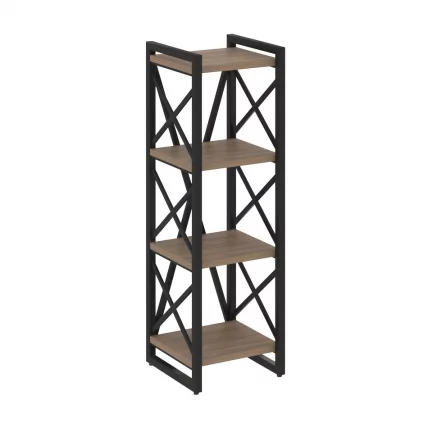 Стеллаж на регулируемых опорах - 4 полки ЛОФТ ВР.Л-МСТ.О-4.4 Металл черный Дуб Аризона / LOFT VR.L-MST.O-4.4_0