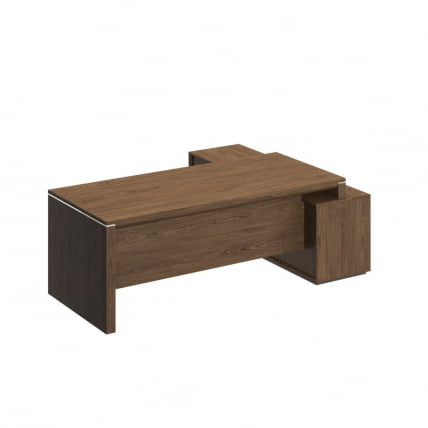 Стол руководителя левый на опорной тумбе ВЕЛАР ВЛ 138 ДТ Дуб табачный / VELAR_1