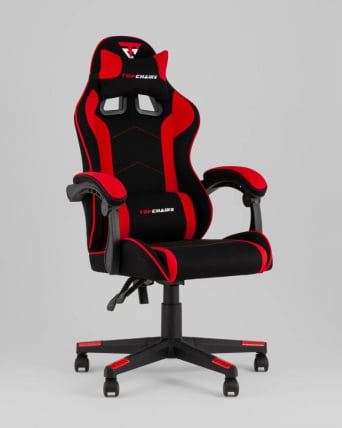 Кресло спортивное ТопЧаирс Шадов ткань черно-красный / TopChairs Shadow_0