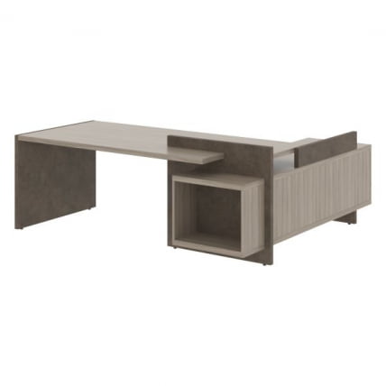 Стол руководителя правый ВООД&СТОНЕ СФ-531202 Дрифтвуд Бетон Чикаго темный / WOOD&STONE_0