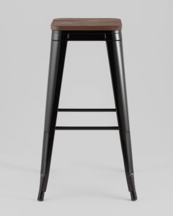 Стул барный ТОЛИКС черный глянцевый + темное дерево КД / TOLIX KD_2