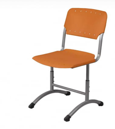Стул ученический регулируемый (рост 3-5) 460х530 мм Пластик Оранжевый РАЛ 2003/Металл Серый / RAL_0