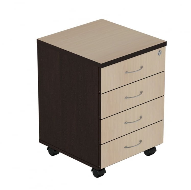 Тумба подкатная с замком Р.Т-4 ЗЦ Венге Дуб Молочный_0