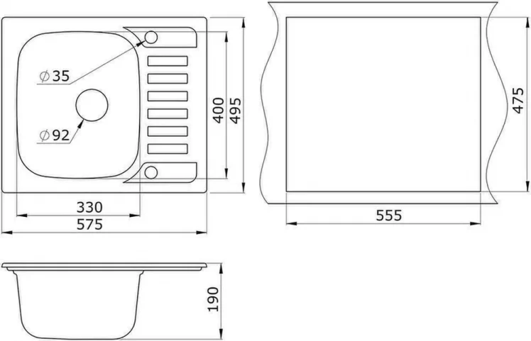 Кухонная мойка ГРАНУЛА 5801 Черный / GRANULA_1