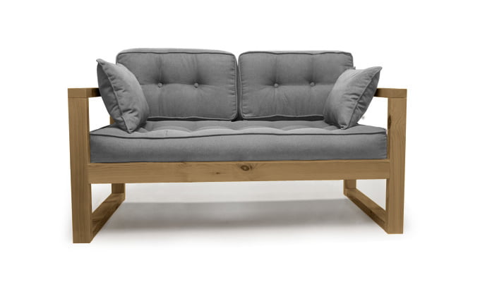 Диван двухместный ДЕмоку Д-2 серый-холодный серый / DEmoku_0