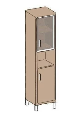 Стеллаж стекло в раме В431.9 Л Дуб девон / L_0