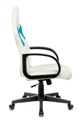 Геймерское кресло Бюрократ ЗОМБИЕ РУННЕР Белый-голубой / ZOMBIE RUNNER_2