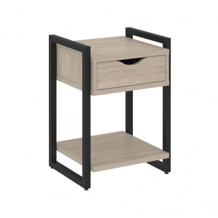 Тумба на регулируемых опорах с ящиком и полкой ЛОФТ ВР.Л-Т1.О Металл черный Дуб Аттик / LOFT VR.L-T1.O_0