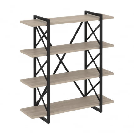 Стеллаж на регулируемых опорах - 4 полки ЛОФТ ВР.Л-МСТ.О-4.8В Металл черный Дуб Аттик / LOFT VR.L-MST.O-4.8V_0
