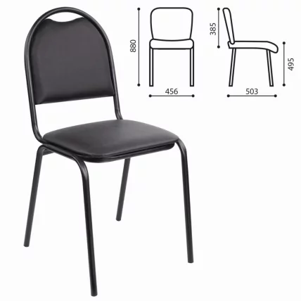 Стул для посетителей РС00Л кожзам Черный_0