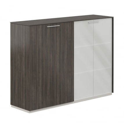 Шкаф средний двойной Атлас НЗ-0305+НЗ-0335.ГС.БТ.ГЛМ Серый камень Бренсон Трюфель / Atlas NZ-0305+NZ-0335.GS.BT.GLM_0