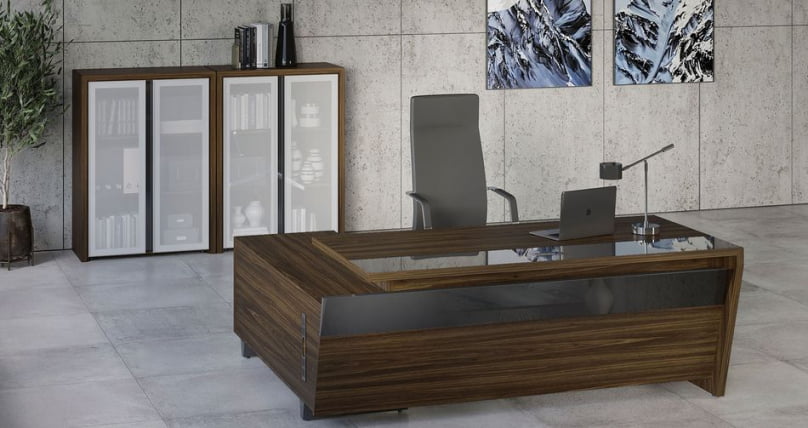 Кабинет руководителя Корнер №3 Орех Лоренцо Графит / Corner_1