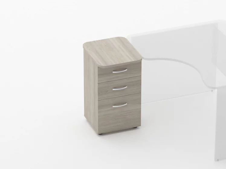 Тумба приставная на 3 ящика Глассй 3.10.15 Дуб сантана светлый / Glassy_0