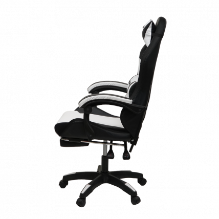 Кресло 908 КИНГКУЕЕН цвет черный/белый с массажем и подсветкой 908-блаcк-вхите-масс / KINGQUEEN 908-black-white-mass_3