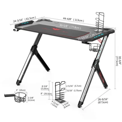 Геймерский стол Еурека Р1-С Черный / Eureka R1-S_1