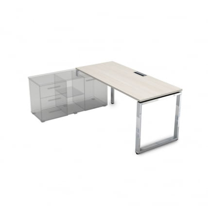 Стол рабочий, прямолинейный три опоры, левый ГЛОСС ЛИНЕ НСТЛ-О.974 Иворй / GLOSS LINE Ivory_0