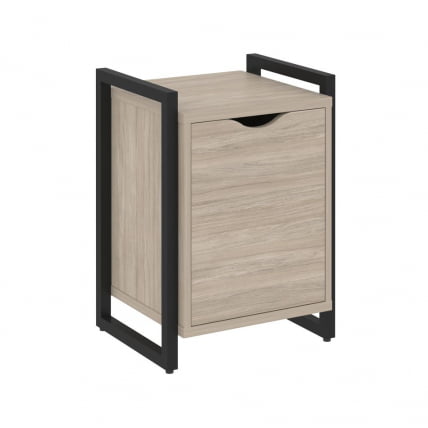 Тумба на регулируемых опорах с распашным фасадом ЛОФТ ВР.Л-Т2.О Металл черный Дуб Аттик / LOFT VR.L-T2.O_0