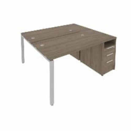 Рабочая станция с опорной тумбой Метал Сйстем Б.РС-СТП-2.2 Вяз/Серый / Metal System_0