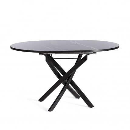 Стол МАНЗАНА ЛДСП/ХПЛ/металл, 100 х 100+30 х 75 см, Мрамор черный/черный / MANZANA ЛДСП/HPL/металл,_5